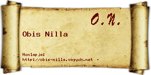 Obis Nilla névjegykártya